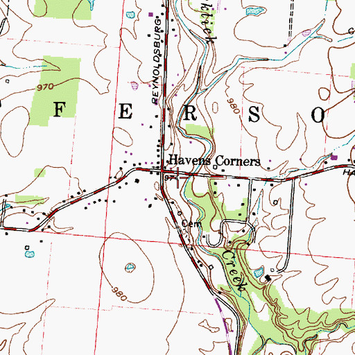 Topographic Map of Jefferson Township Fire Department Station 140, OH