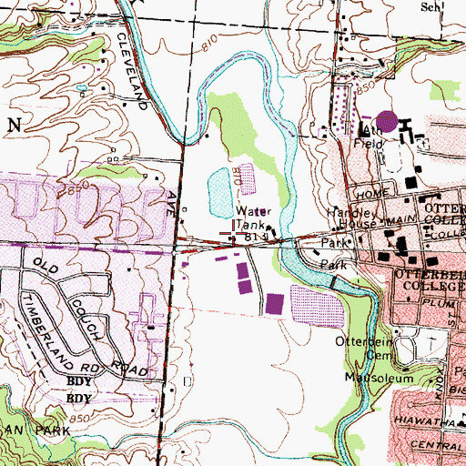 Topographic Map of Westerville Fire Department Station 111 Headquarters, OH