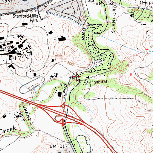 Topographic Map of Los Trancos Creek, CA
