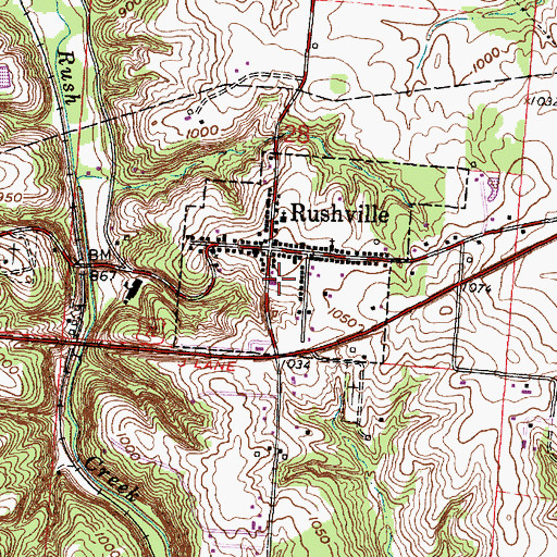 Topographic Map of Richland Township Fire Department, OH