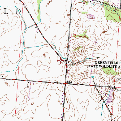 Topographic Map of Greenfield Township Fire Department Station 560, OH