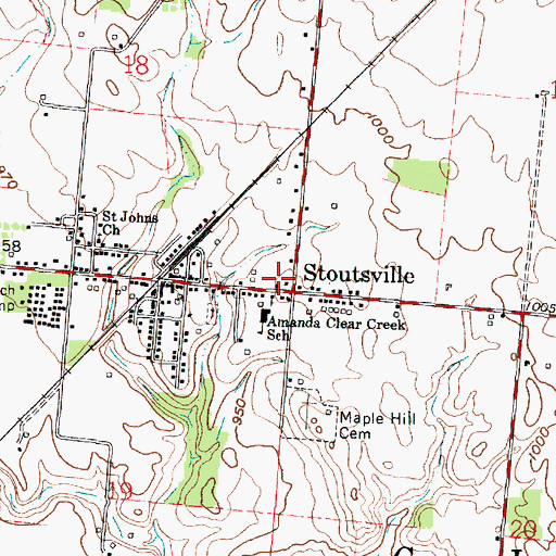 Topographic Map of Clearcreek Township Fire Department Station 510, OH