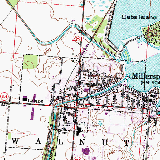 Topographic Map of Millersport Fire Department Station 630, OH