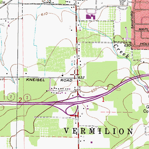 Topographic Map of Vermilion Township Fire Department, OH