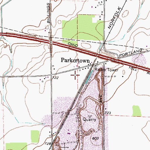 Topographic Map of Groton Township Fire Department, OH