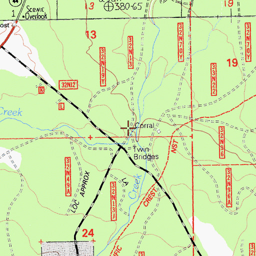 Topographic Map of Lost Creek, CA