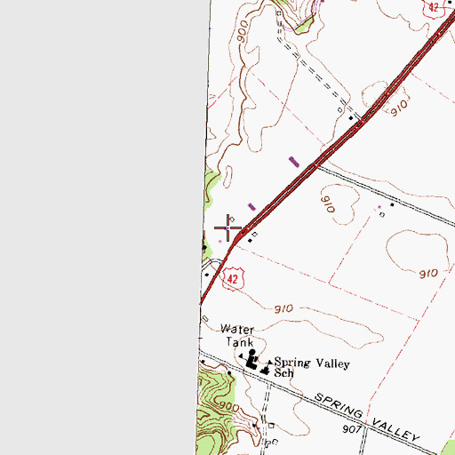 Topographic Map of Spring Valley Township Fire Department, OH