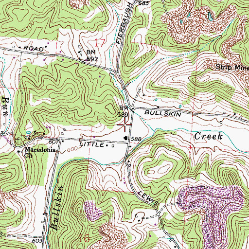Topographic Map of Harrison Township Volunteer Fire Department, OH