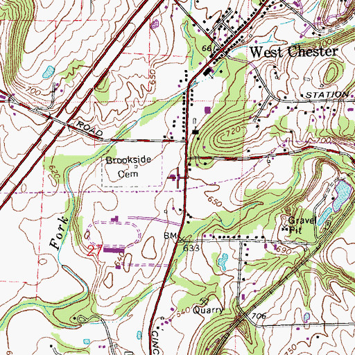 Topographic Map of West Chester Township Fire Department Station 1 Headquarters, OH