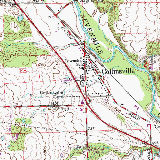 Topographic Map of Milford Township Fire Department Station 1, OH
