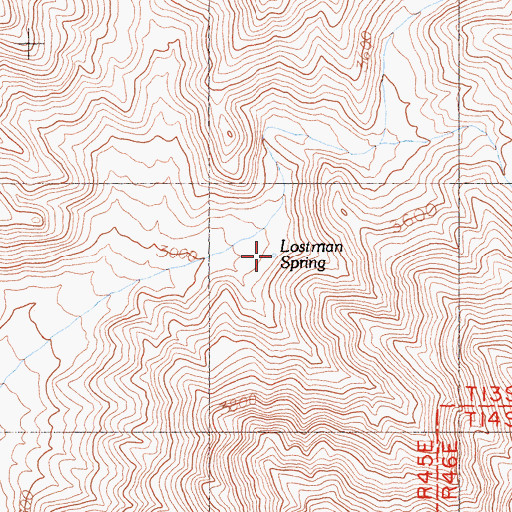Topographic Map of Lostman Spring, CA