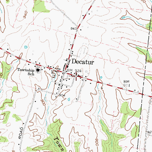 Topographic Map of Byrd Township Fire Department, OH