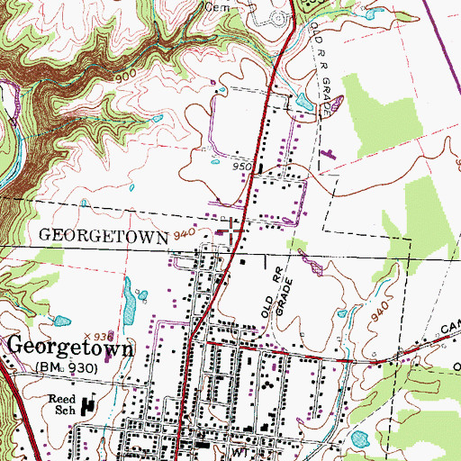 Topographic Map of Georgetown Fire Department, OH