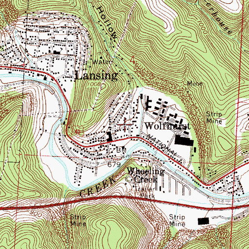 Topographic Map of Wolfhurst Volunteer Fire Department Station 41, OH