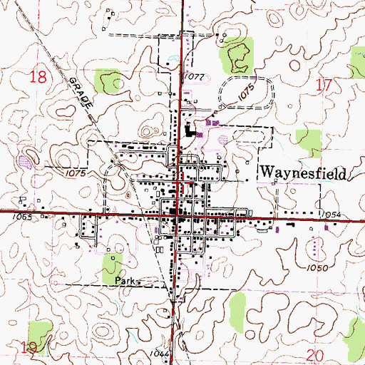 Topographic Map of Wayne Township Fire and Rescue Services, OH