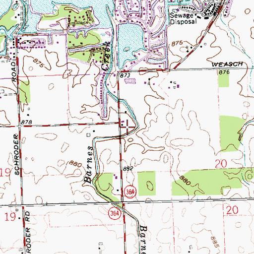 Topographic Map of Saint Marys Township Fire Department, OH