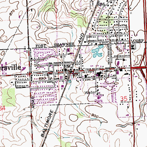 Topographic Map of Cridersville Fire Department, OH