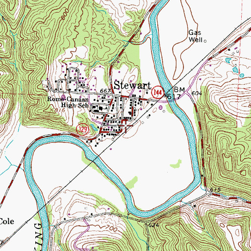 Topographic Map of Rome Township Volunteer Fire Department, OH