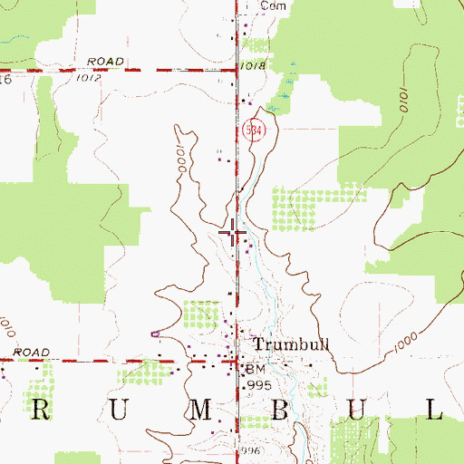 Topographic Map of Trumbull Township Fire and Rescue, OH