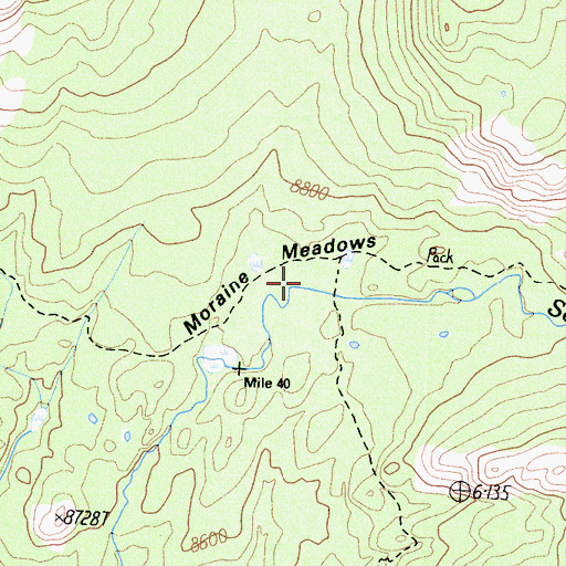 Topographic Map of Moraine Meadows, CA