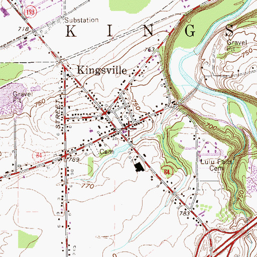 Topographic Map of Kingsville Volunteer Fire Department, OH
