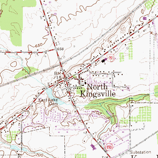 Topographic Map of North Kingsville Volunteer Fire Department Station 1 Headquarters, OH