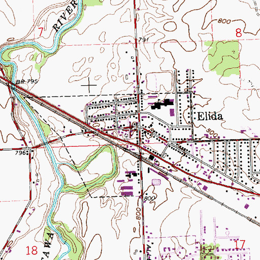 Topographic Map of American Township Fire Department Station 1, OH