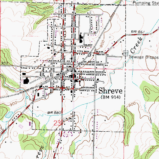 Topographic Map of Clinton Township Fire Department, OH