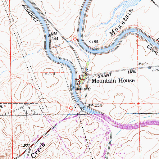 Topographic Map of Mountain House, CA