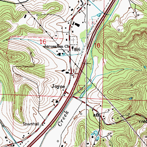 Topographic Map of York Township Volunteer Fire Department, OH