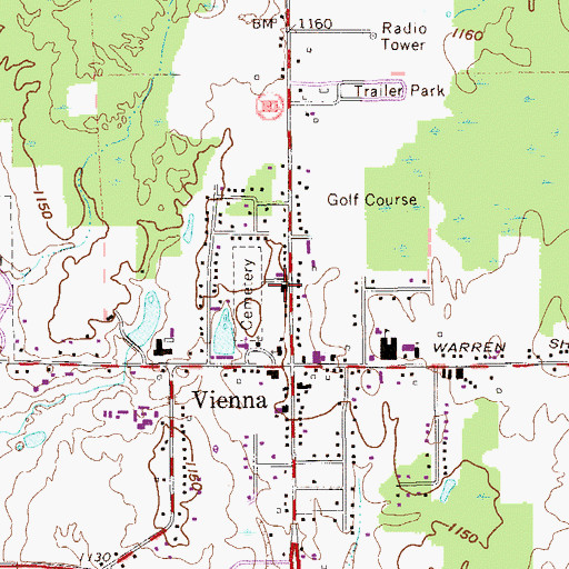 Topographic Map of Vienna Fire Department, OH
