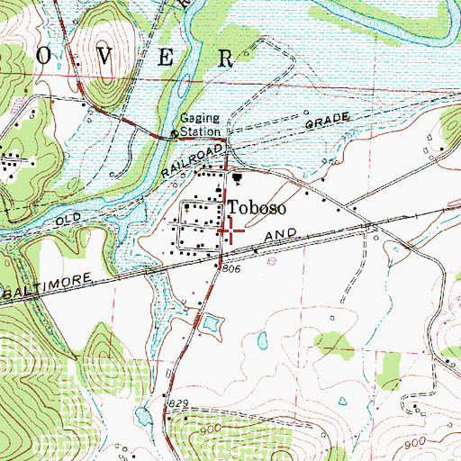 Topographic Map of Hanover Volunteer Fire Department Station 801, OH