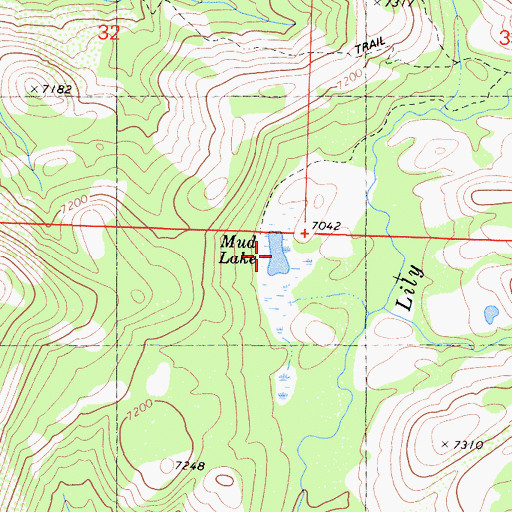 Topographic Map of Mud Lake, CA