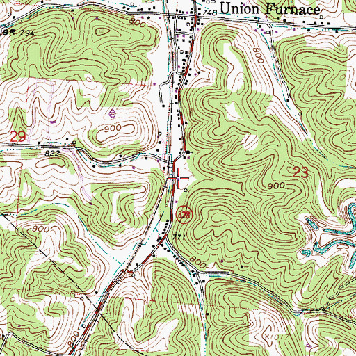 Topographic Map of Starr Township Volunteer Fire Department, OH