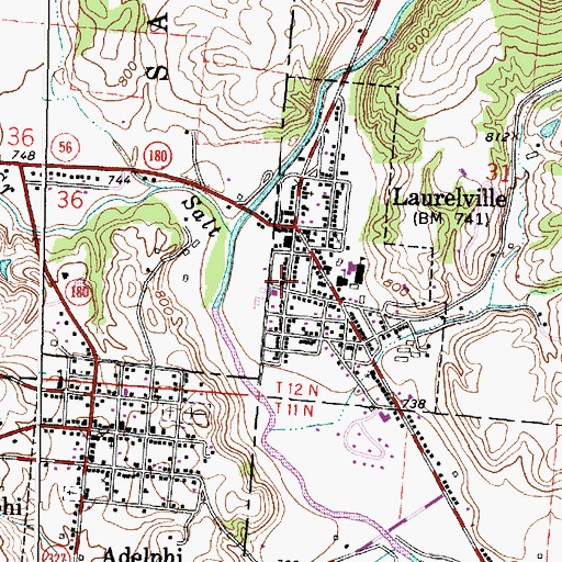 Topographic Map of Laurelville Fire Department Station 1, OH