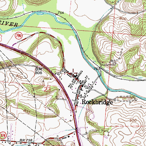 Topographic Map of Good Hope Township Volunteer Fire Department, OH