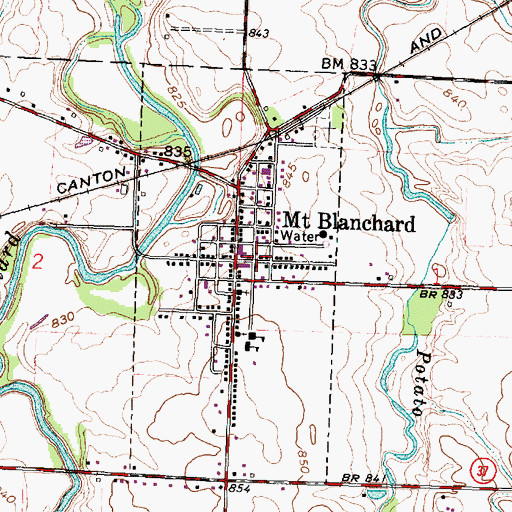 Topographic Map of Delaware Township Fire Department, OH