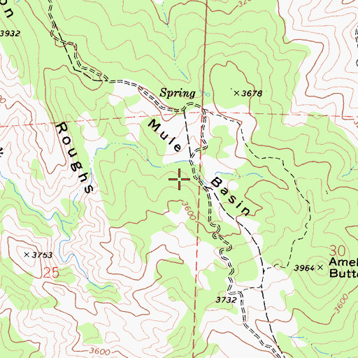 Topographic Map of Mule Basin, CA