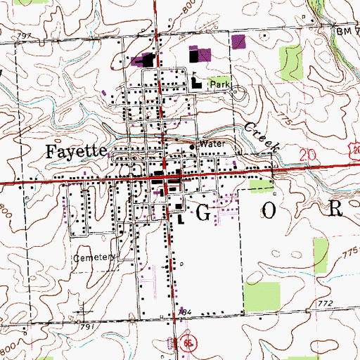 Topographic Map of Gorham Fayette Fire and Rescue Department, OH