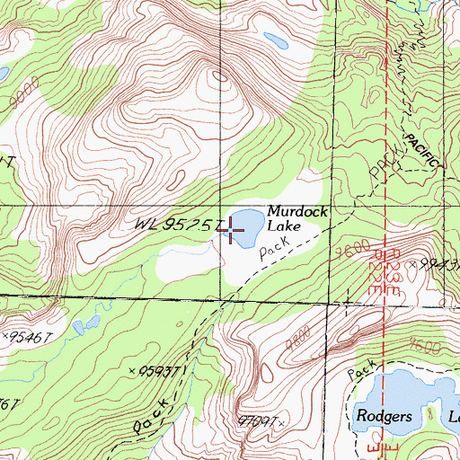 Topographic Map of Murdock Lake, CA