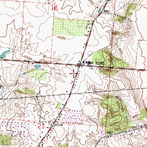 Topographic Map of Pleasant Township Fire Department Station 570, OH