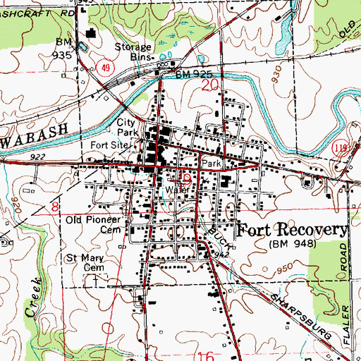 Topographic Map of Southwest Mercer Fire District, OH