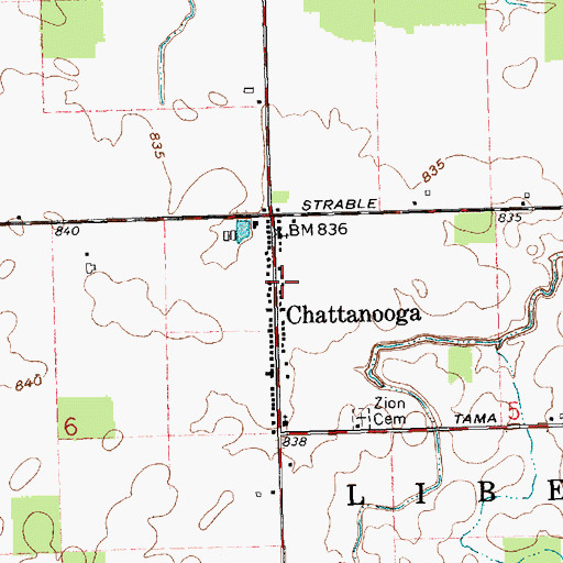Topographic Map of Chattanooga Fire Department, OH