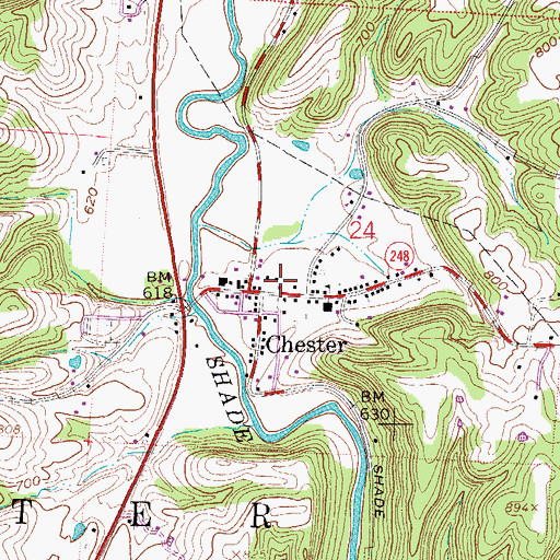 Topographic Map of Chester Volunteer Fire Department, OH