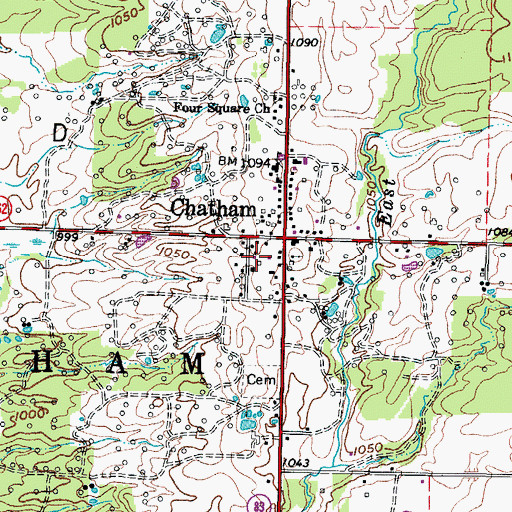Topographic Map of Chatham Township Fire Department, OH