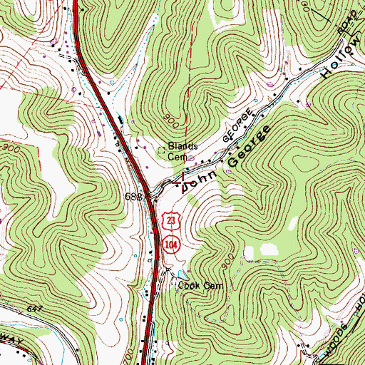 Topographic Map of Franklin Township Fire and Rescue Station 1, OH