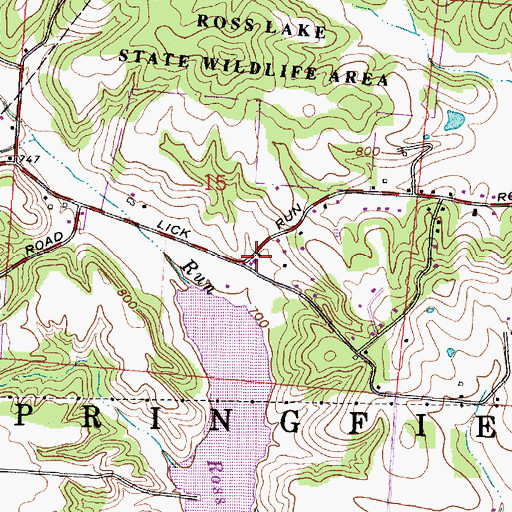 Topographic Map of Springfield Township Volunteer Fire Department Station 1, OH
