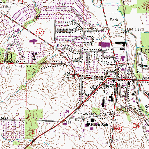 Topographic Map of Troy Township Fire Department, OH