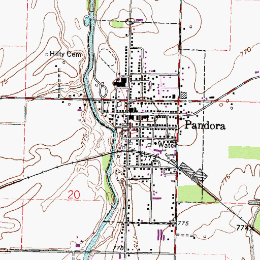 Topographic Map of Riley Township Fire Department, OH