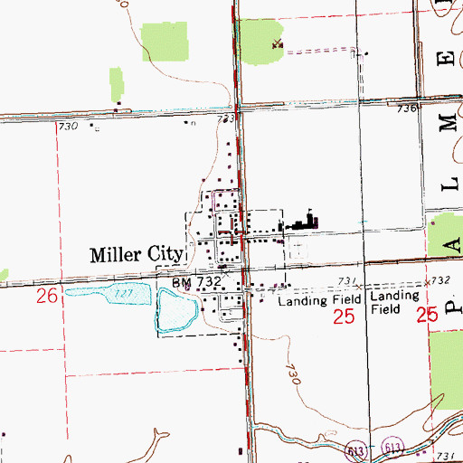 Topographic Map of Miller City Volunteer Fire Department, OH